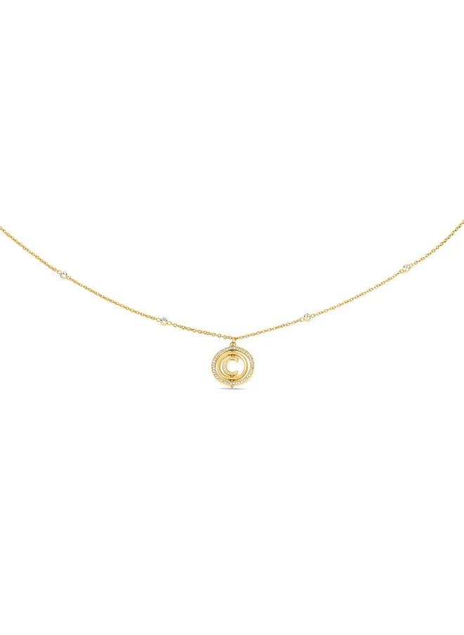 CERRUTI 1881 Supreme Necklace Gold-Plated Chain Crystal-Embellished Signature C Logo Jewelry for Women