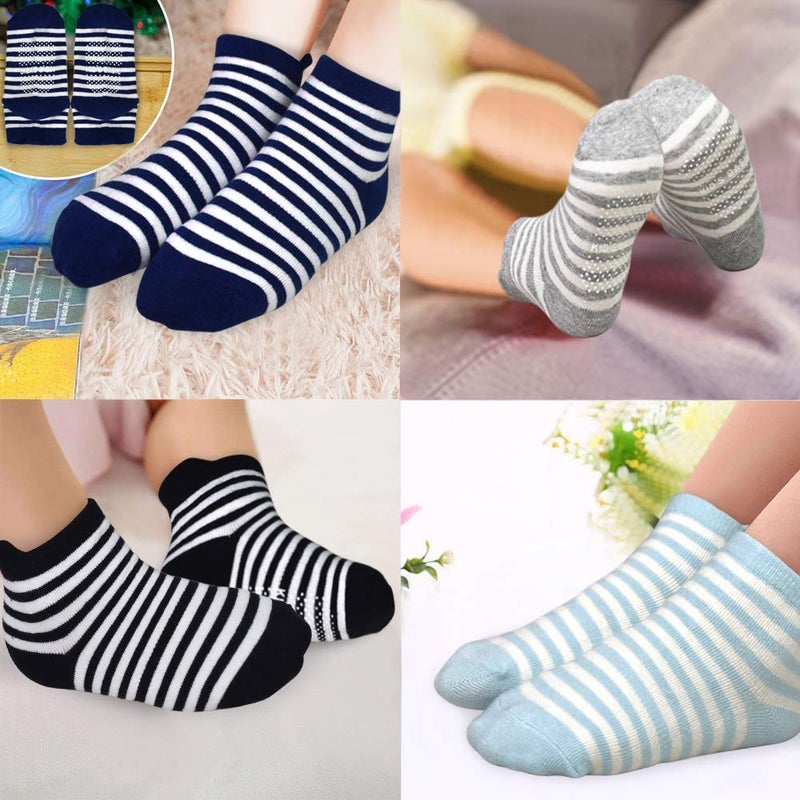 Tphon Non Slip Kids Toddler Socks with Grippers Baby 12 Pairs Anti Skid Socks for Boys Girls for 1-3 Year Children - Image 5