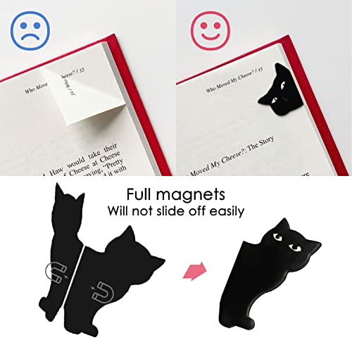 yasest Magnetic Bookmarks - 6 Pieces Assorted Cute Book Markers Clip Set for Teachers Students Book Lovers Reading, for School Office Home Supplies, Kawaii Cat Magnet Page Markers - Image 2