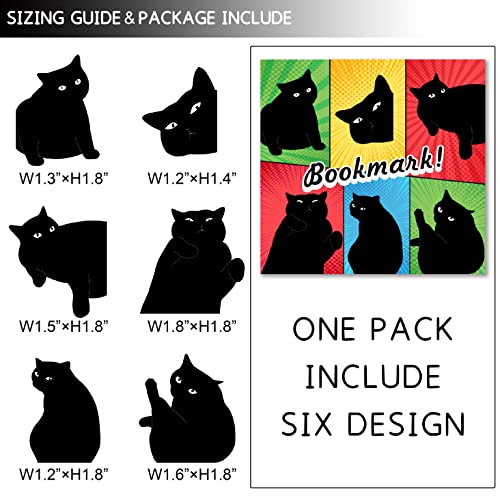 yasest Magnetic Bookmarks - 6 Pieces Assorted Cute Book Markers Clip Set for Teachers Students Book Lovers Reading, for School Office Home Supplies, Kawaii Cat Magnet Page Markers - Image 4