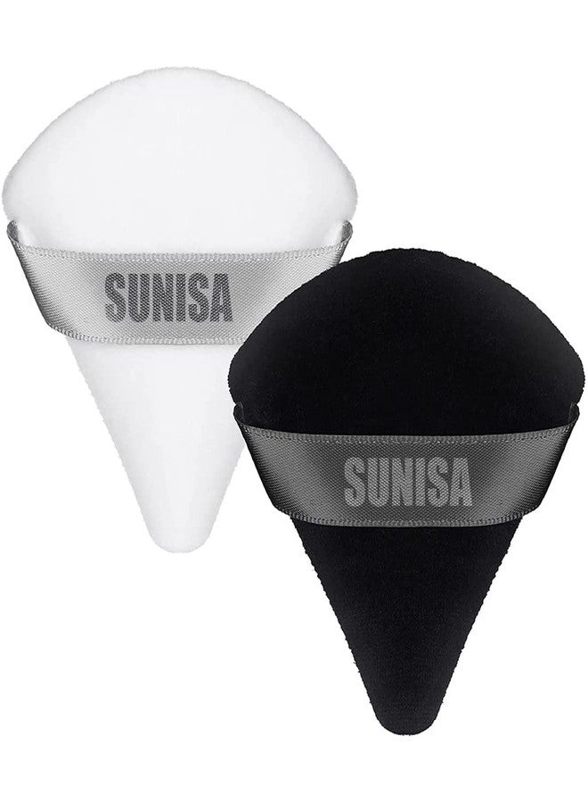SUNISA Powder Puff Soft Face Triangle Makeup Puff for Loose Powder Body Cosmetic Foundation Sponges Beauty Blender Makeup Tool Multicolors 2 Pieces - Image 1