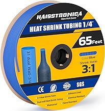 haisstronica haisstronica 65FT 1/4" Heat Shrink Tubing, 3:1 Shrink Ratio Adhesive Lined Marine Grade Heat Shrink Tube for  - Image 1