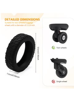 Excefore Luggage Wheel Covers, 8 Pcs Suitcase Wheel Protectors, Adhesive Silicone Wheel Protective Covers, Anti Fall-off Luggage Wheel Protector for Carry On Luggage Suitcases (Black)  - Image 4