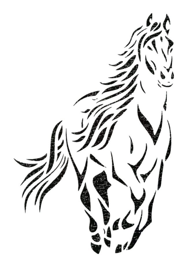OBUY Lion Deer Tiger Wolf Whale Horse Animal Stencils for Painting on Wood, Fabric, Walls, Airbrush + More | Reusable Mylar Template (Horse) - Image 1