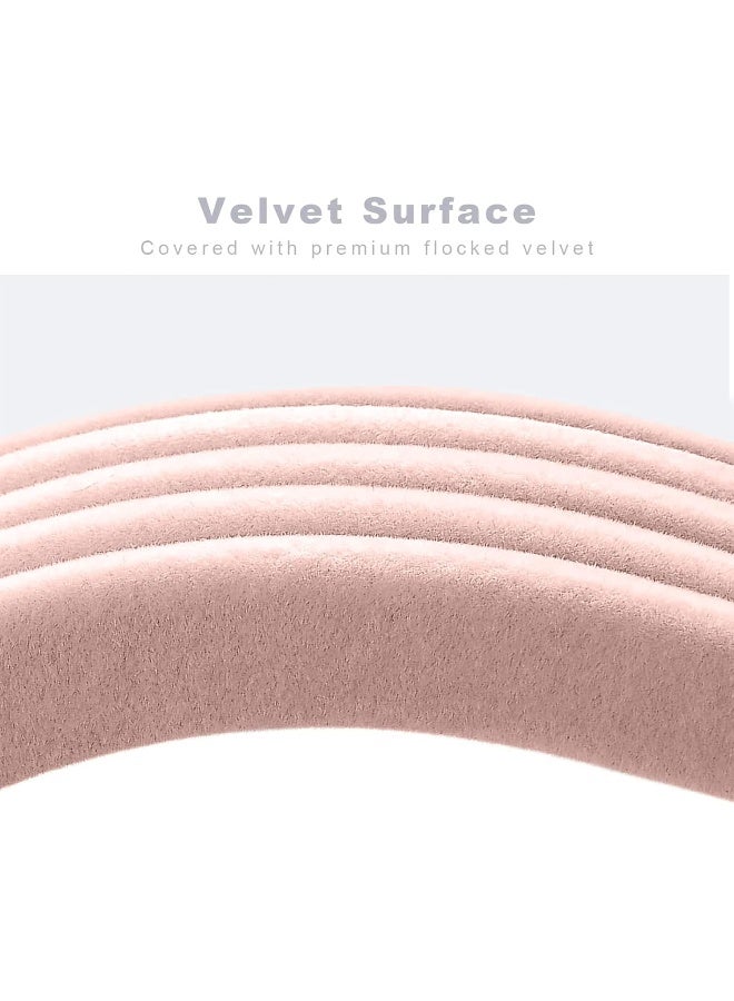 HOUSE DAY علاقات ملابس هاوس داي عبوة من 100 علاقة معطف مخملية غير قابلة للانزلاق توفير المساحة علاقات للبالغين L16.8 D1/4" (وردي) ، مقاس واحد - Image 3