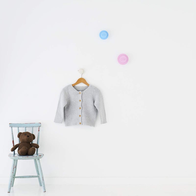 LEGO ROOM Copenhagen, Lego Wall Hanger Set - Decorative Playroom Utility Hooks - Light Blue/Pink/White - Image 4