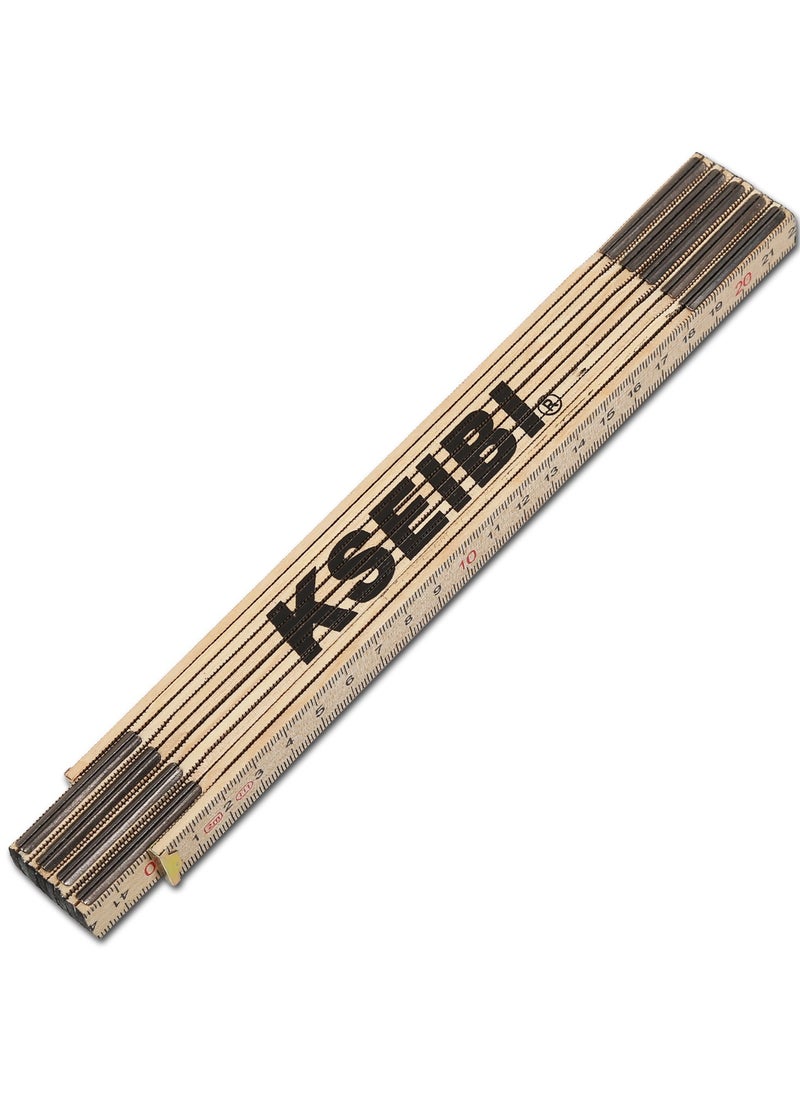 KSEIBI Wooden Folding Ruler, "2.0M, Wood, Foldable Ruler, Measurement tool, Portable, for Carpenters and for Carpentry and Woodworking, Construction and Building Trades and Surveying and Land Measurement.  - Image 1