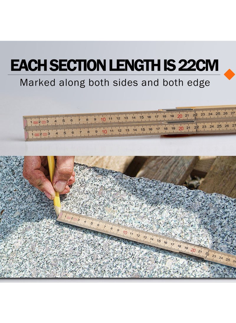 KSEIBI Wooden Folding Ruler, "2.0M, Wood, Foldable Ruler, Measurement tool, Portable, for Carpenters and for Carpentry and Woodworking, Construction and Building Trades and Surveying and Land Measurement.  - Image 4