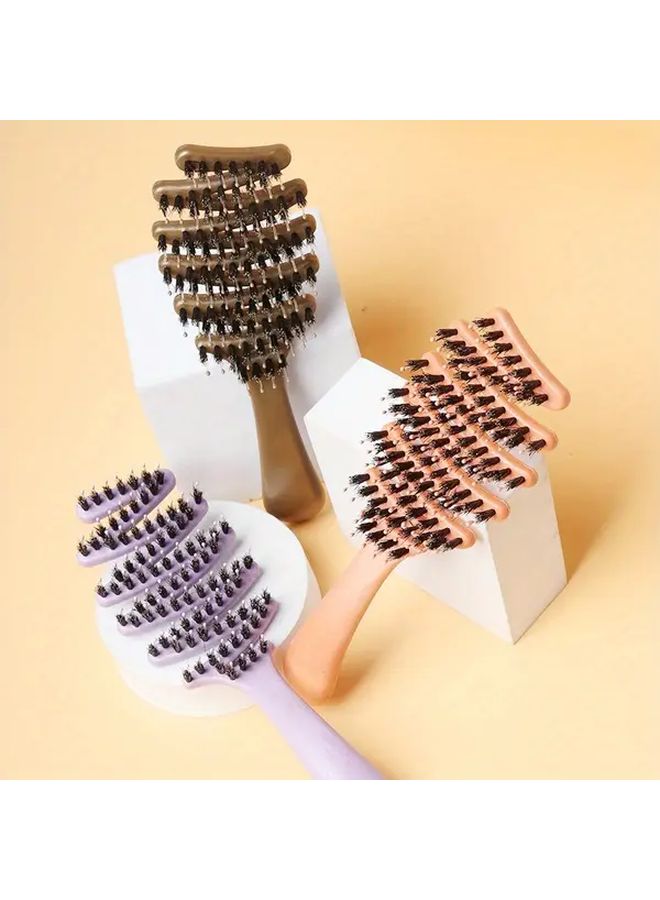 Straight Handle Lightning Fluffy Comb And Foldable Portable Hair Brush Set - Image 1