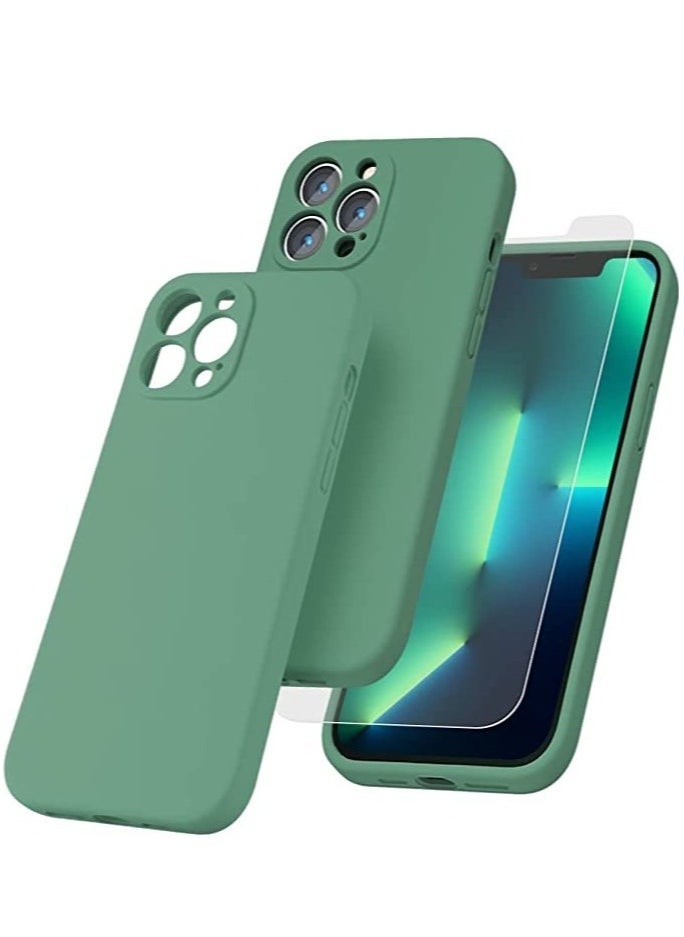Raxoom iPhone 12 Pro Max with 2 Pack Tempered Glass Screen Protector Magsafe Case Silicone Phone Case with Microfiber Lining for iPhone 12 Pro Max 6.7 inch 2022,Green - Image 1