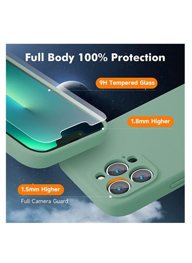 Raxoom iPhone 12 Pro Max with 2 Pack Tempered Glass Screen Protector Magsafe Case Silicone Phone Case with Microfiber Lining for iPhone 12 Pro Max 6.7 inch 2022,Green - Image 2