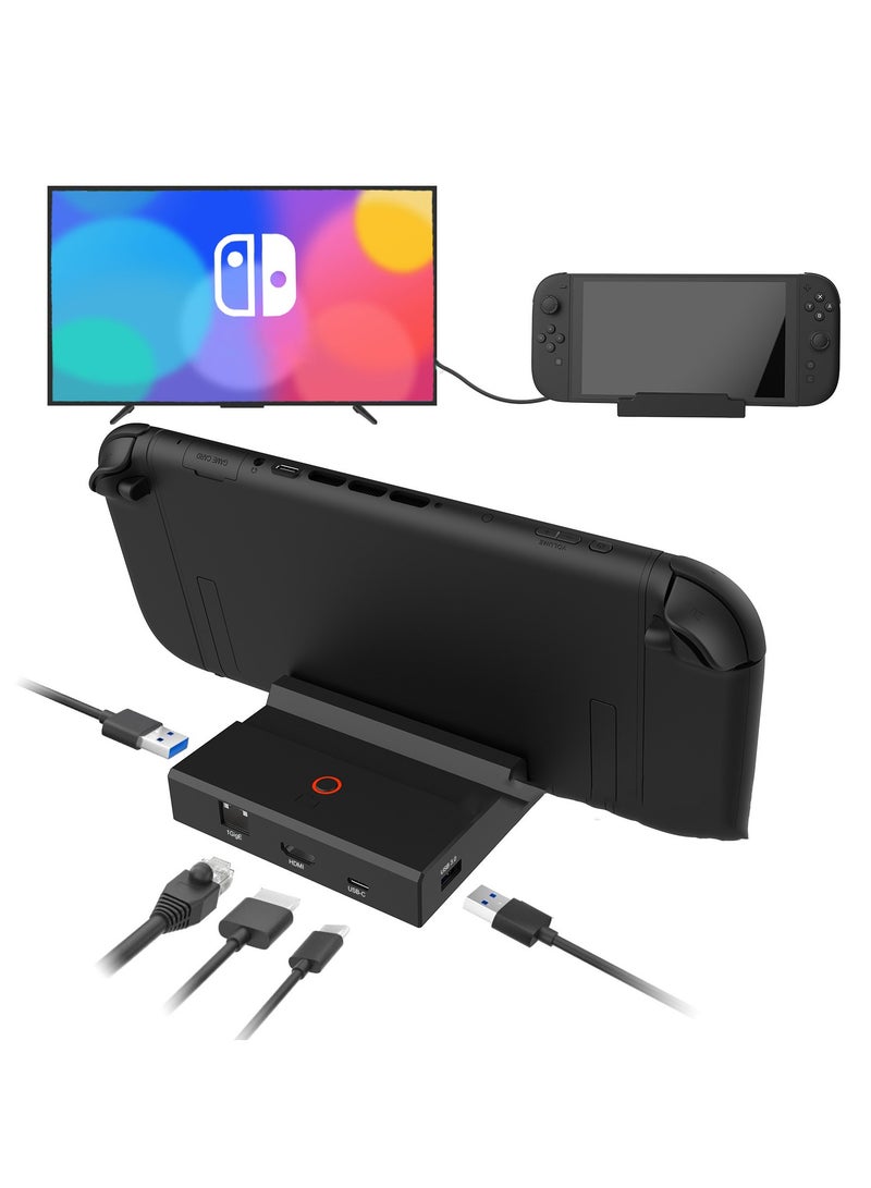 التنين العاصف محطة إرساء لجهاز Switch 2 للألعاب، شاحن محول ألعاب عالي الدقة، محطة إرساء محمولة للتلفزيون، تدعم منفذ HDMI 4K / منفذ USB / منفذ شحن Type-C - Image 3