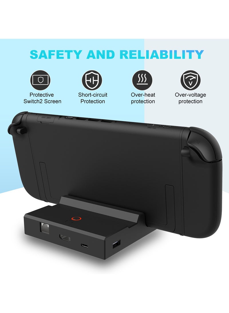 التنين العاصف محطة إرساء لجهاز Switch 2 للألعاب، شاحن محول ألعاب عالي الدقة، محطة إرساء محمولة للتلفزيون، تدعم منفذ HDMI 4K / منفذ USB / منفذ شحن Type-C - Image 4