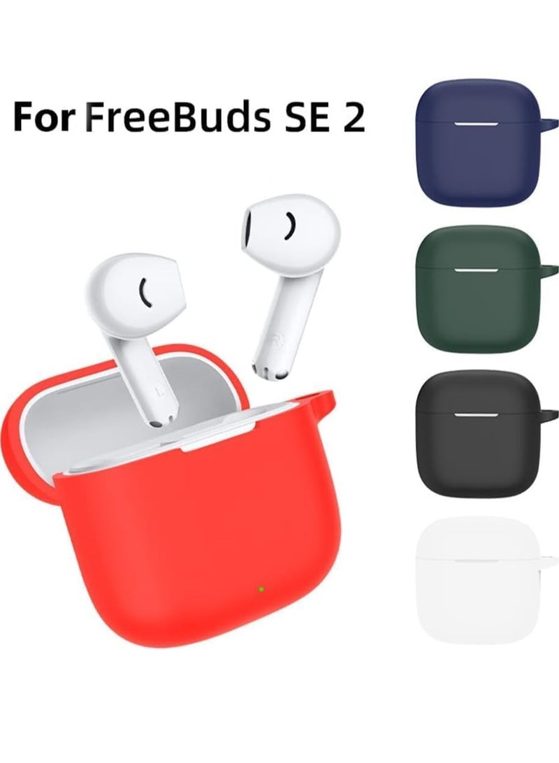 Silicone Case Compatible with Huawei Freebuds SE 2 Earbuds, Soft Silicone Protective Case Cover, Shockproof Sleeve with Carabiner (Green) - Image 3