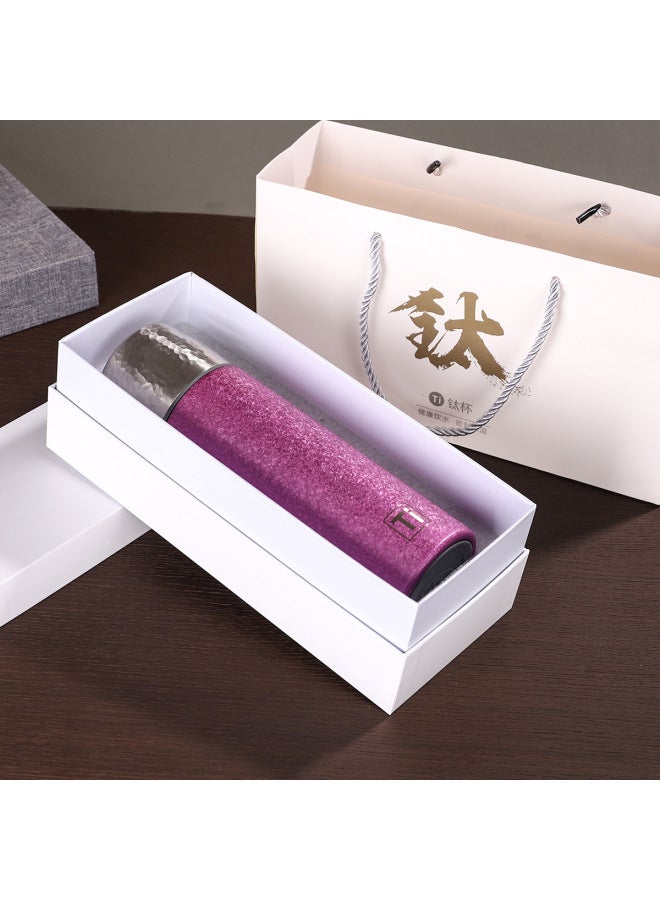 S Anti-fall Thermos Cup With Tea Leakage, High-looking Titanium-coated Stew Tea Cup, Light Luxury Gift Box Set, Business Water Cup