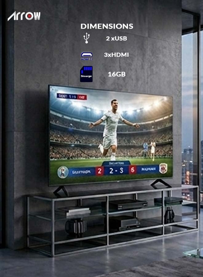 ARROW 55 Inch 4K UHD QLED Smart WebOS TV – Ultra HD Display, Built-in WiFi, Smart Apps, Dolby Audio, Slim Design – RO-55LPWQ - Image 4