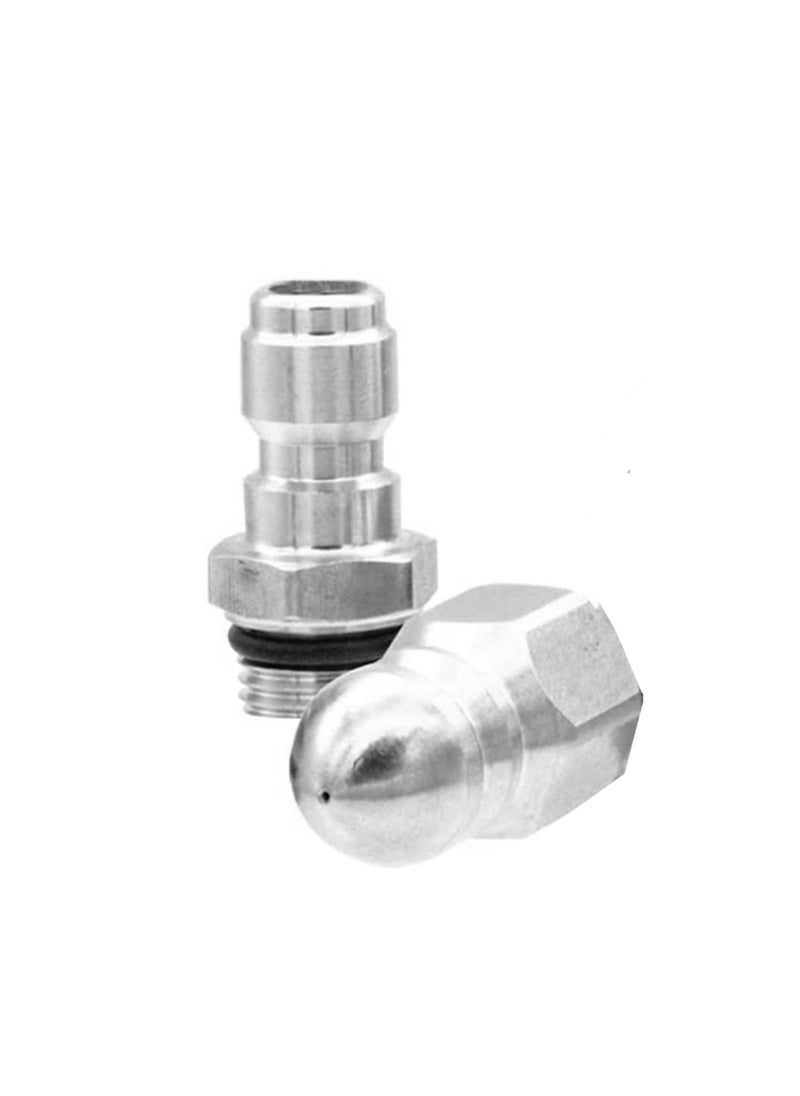MIZORLIE MIZORLIE (2 Sets) Pressure Washer Sewer Jetter Nozzle with Stainless Steel, Mini Compact Durable Sewer Jet Nozzle,Pressure Drain Jetter Hose Nozzle,1/4'' Quickly Connector, 5000 PSI  - Image 3
