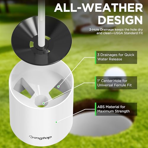 KINGTOP Golf Hole Cup, Putting Cup, Hole Cups for Practice Putting Green, Outdoor | Indoor, Fit USGA/PGA Regulations, Ivory White, 6” Depth Optional, 1-Pack - Image 4