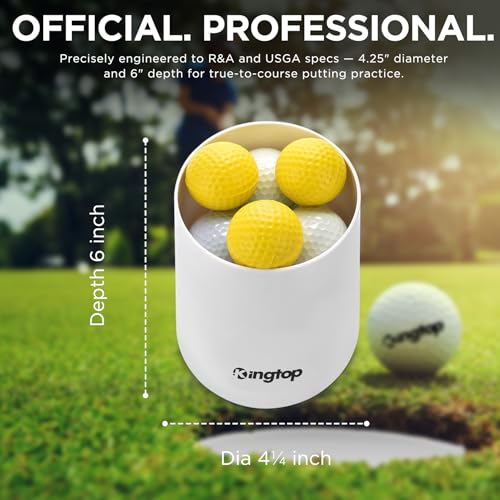 KINGTOP Golf Hole Cup, Putting Cup, Hole Cups for Practice Putting Green, Outdoor | Indoor, Fit USGA/PGA Regulations, Ivory White, 6” Depth Optional, 1-Pack - Image 2