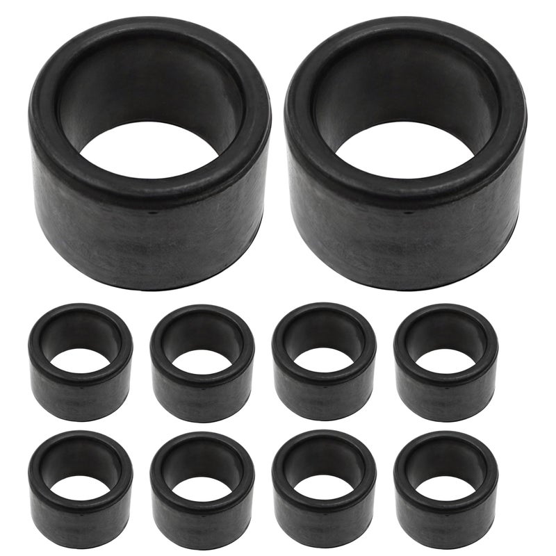 Marsrut 10PCS Rod Holder Insert Sleeves Cap Fit 2 4951mm Tube with 2mm Wall Thick Rubber Fishing Rod Holder Cap Tackle Caps Kit Insert Protectors for Pole Rest Rack Black - Image 2