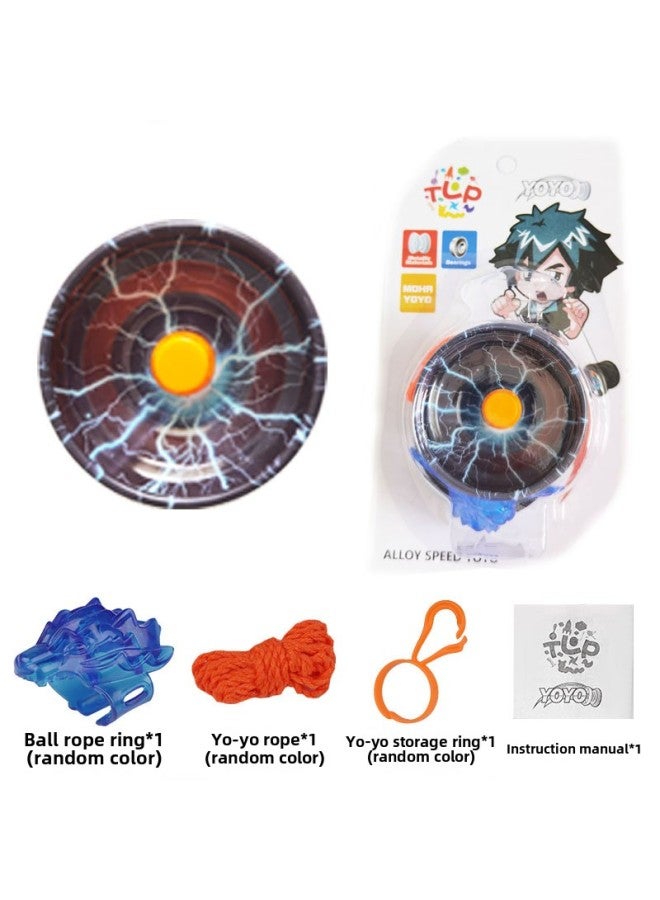 Alloy Yo-yo Light Yo-yo Automatic Sleeping Swing Dead Sleep Live Sleep Yoyoyo Ball Toy Gift Gloves-Color:Blue Alloy Cyclone Yo-Yo (no Light) + Hanging Ring - Image 1