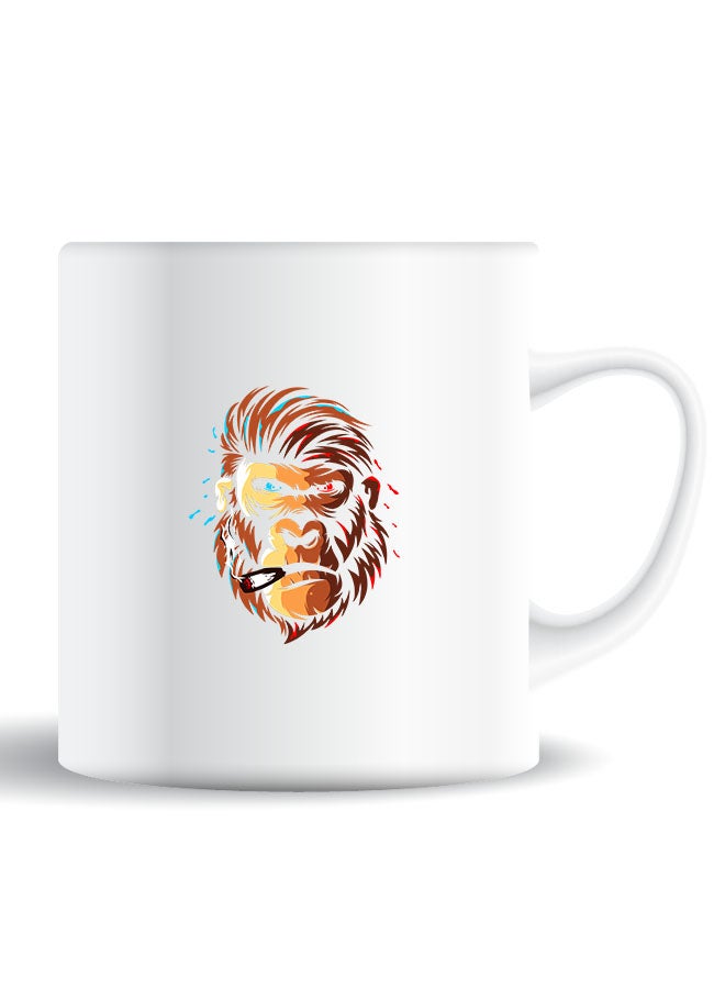 Theodor Premium Quality Two Sided Printed Coffee Mug Tea Cup Gorilla Head For Home Office, Kids Men Women - Image 1