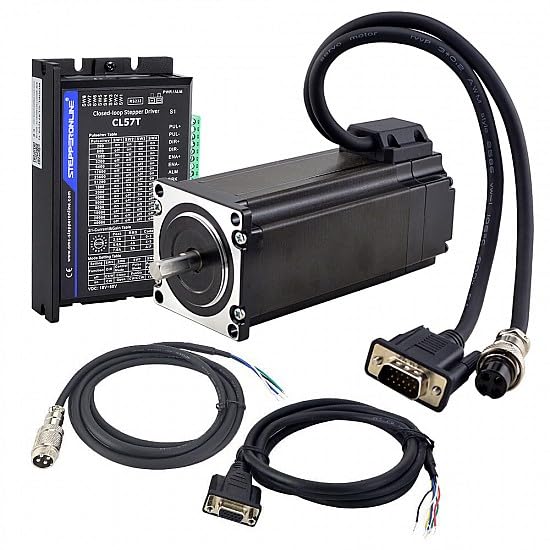 STEPPERONLINE Closed Loop Stepper Motor 1 Axis CNC KIT 3.0 Nm/424.92oz.in Nema 23 Motor & 0-8.0A 24-48VDC Closed Loop Stepper Driver CL57T V4.1 - Image 1