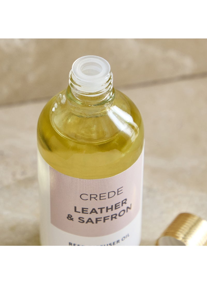 Home Box - Crede Leather and Saffron Reed Diffuser Oil Refiller 100 ml - Image 1