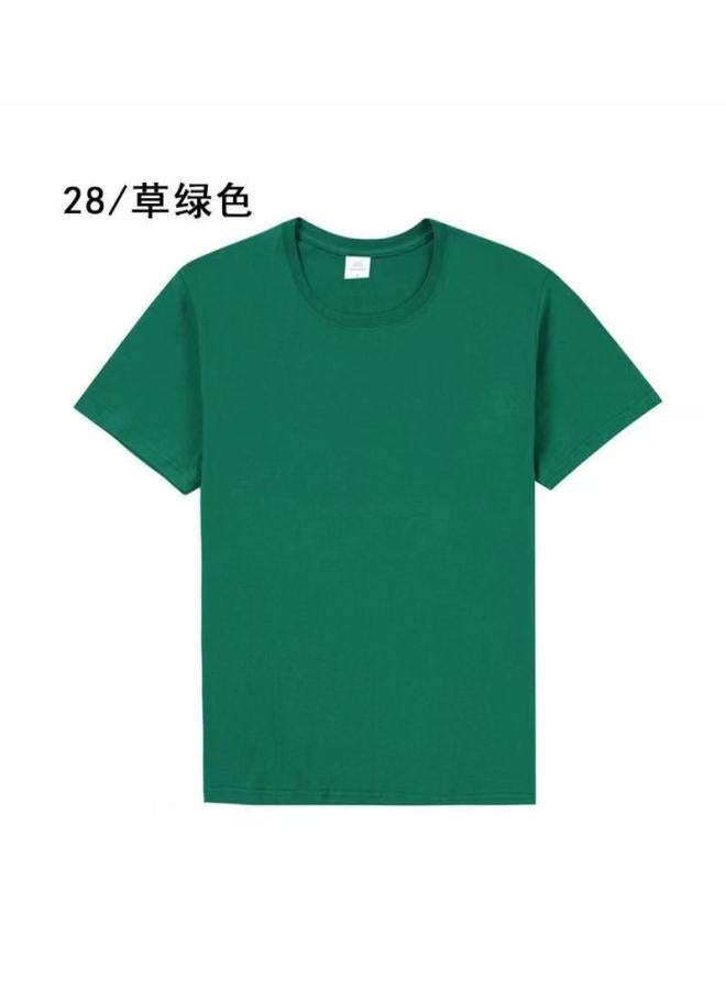 Song Feng Ya Heavy Pure Cotton Solid Color Short Sleeve Plus Size Loose Men's And Women's T-shirt Half Sleeve Round Collar Fashion Pullover Top 