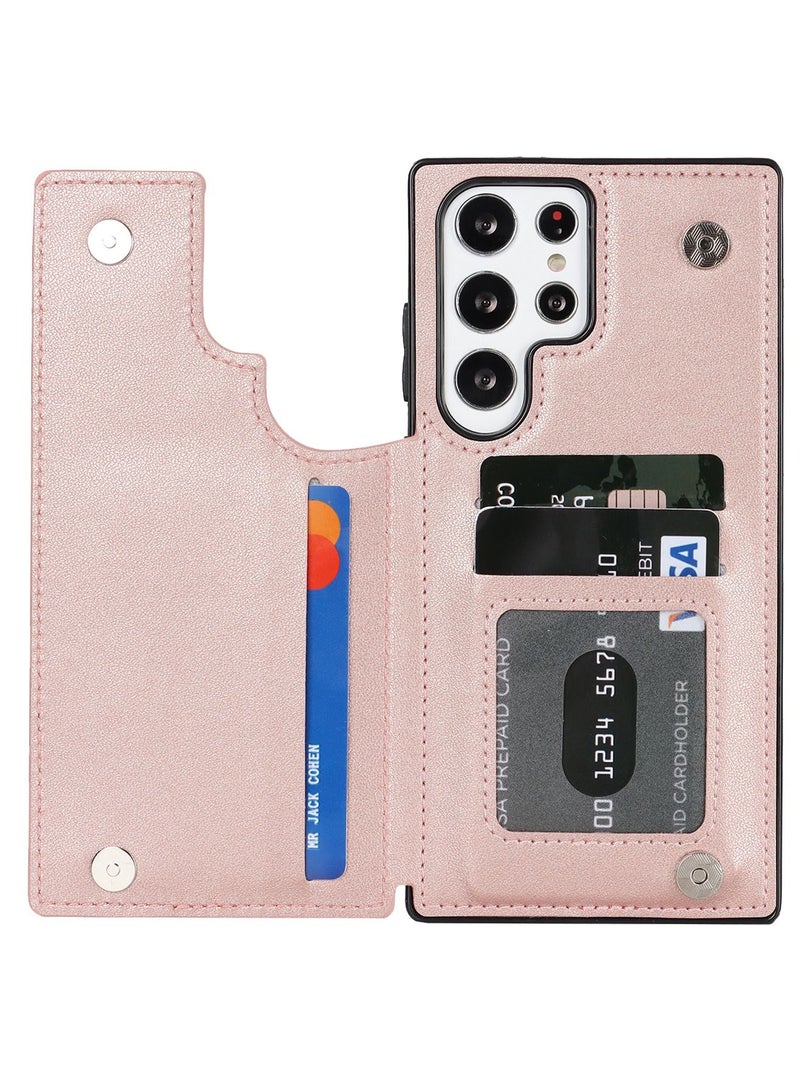 Suteni Magnetic Back Cover Card Slots Leather Phone Case for Samsung - Image 3