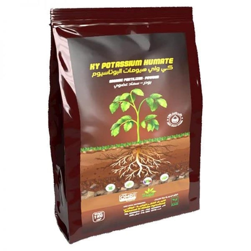 KY Potassium Humate Organic Fertilizer Powder (Humic Acid) - MOCCAE Approved, 1 KG for Garden Care - Image 1