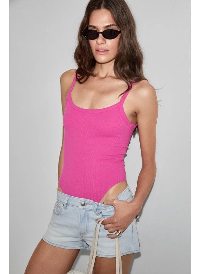 Ethiquet ELVENA Women's Soft and Stretchy Fabric Organic Cotton Snap Fastened Dark Fuchsia Body Suit.