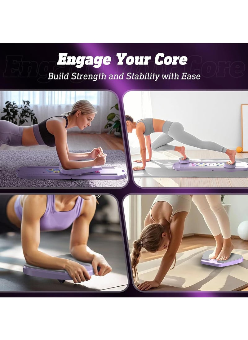 Pilates Board - Pilates Reformer Set, Multi-Purpose Foldable Pilates Reformer Board for Home, 15 in 1 Pilates Sliding Board