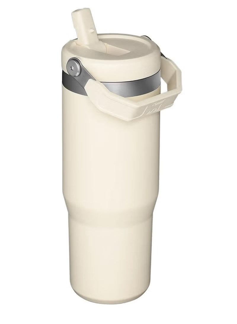 Stanley - Stanley IceFlow Stainless Steel Tumbler - Vacuum Insulated Water Bottle for Home, Office or Car Reusable Cup with Straw Leak Resistant Flip Cold 30oz (Cream) - Image 1