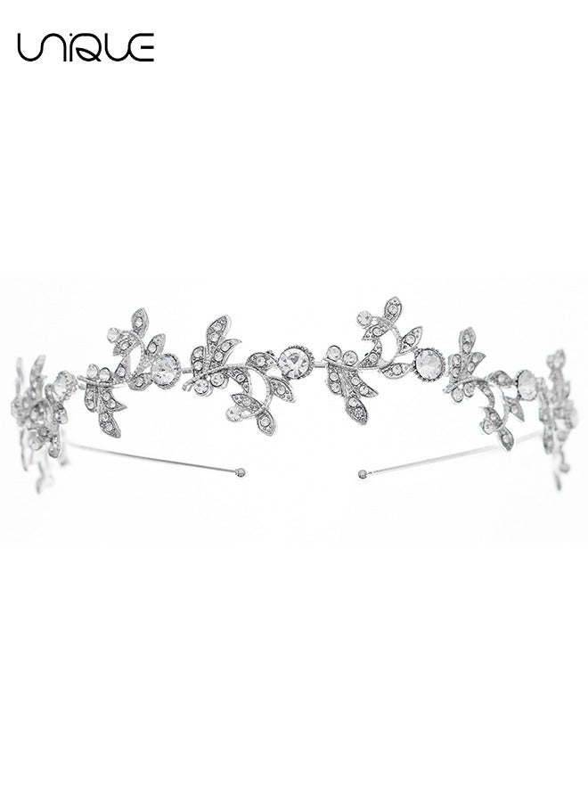 Unique Hair Accessories - Gold Maple Leaf Headgear - Diamond Crown Hair Accessories - Flower Women's Headwear Wedding Hair Accessories - Party Birthday Wedding - Image 1