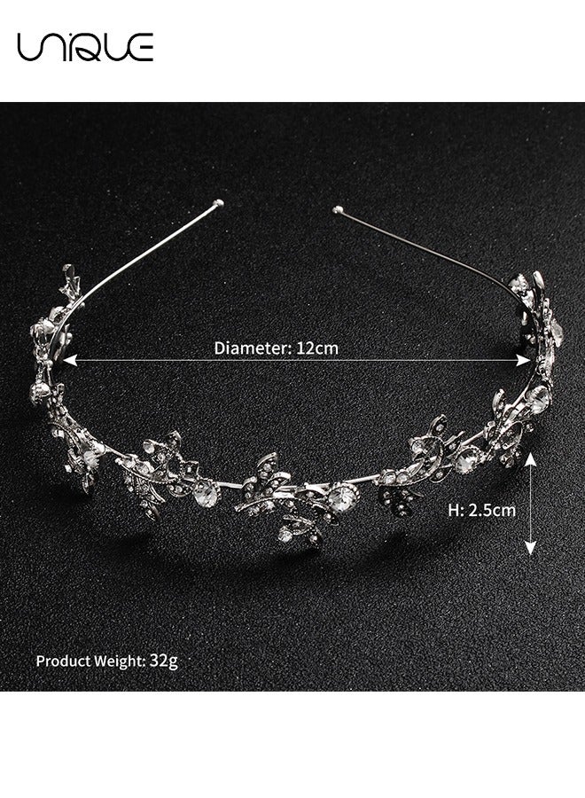 Unique Hair Accessories - Gold Maple Leaf Headgear - Diamond Crown Hair Accessories - Flower Women's Headwear Wedding Hair Accessories - Party Birthday Wedding - Image 2
