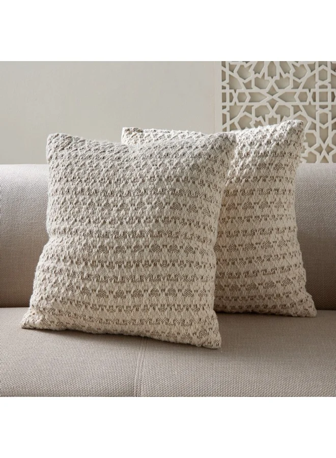 Home Box Cozy Duo 2-Piece Textured Filled Cushion Set 50 x 50 cm