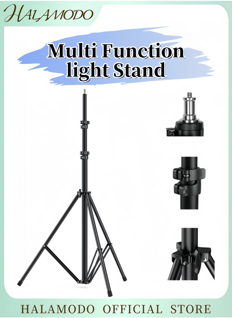 HALAMODO - Light Stand Photography Tripod Stand Floor Selfie Ring Light Support for Studio & Umbrella & Backdrop & LED Panel & Speedlite Flashes & Reflector & Strobes & Video Lights - Image 1
