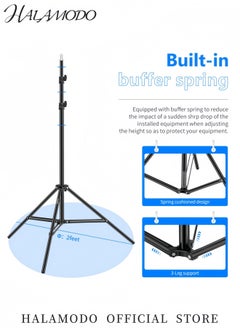 HALAMODO Light Stand Photography Tripod Stand Floor Selfie Ring Light Support for Studio & Umbrella & Backdrop & LED Panel & Speedlite Flashes & Reflector & Strobes & Video Lights  - Image 2