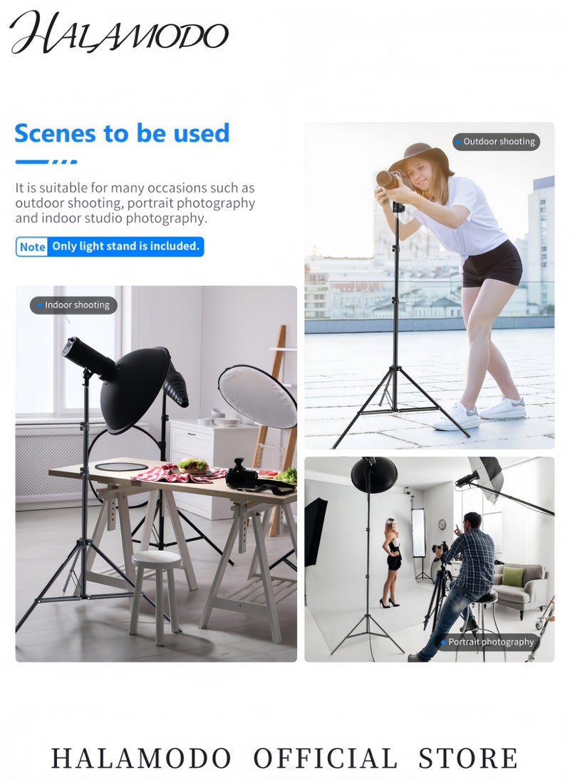 HALAMODO - Light Stand Photography Tripod Stand Floor Selfie Ring Light Support for Studio & Umbrella & Backdrop & LED Panel & Speedlite Flashes & Reflector & Strobes & Video Lights - Image 1