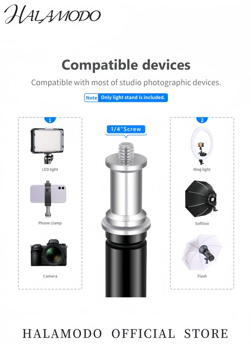 HALAMODO - Light Stand Photography Tripod Stand Floor Selfie Ring Light Support for Studio & Umbrella & Backdrop & LED Panel & Speedlite Flashes & Reflector & Strobes & Video Lights - Image 1