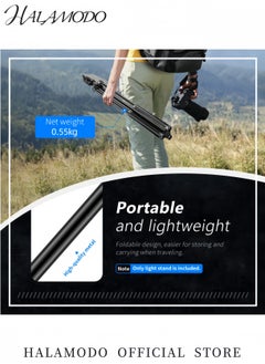 HALAMODO Light Stand Photography Tripod Stand Floor Selfie Ring Light Support for Studio & Umbrella & Backdrop & LED Panel & Speedlite Flashes & Reflector & Strobes & Video Lights  - Image 5