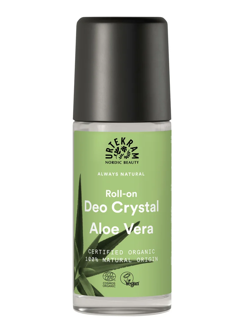 Urtekram Urtekram Deo Crystal Roll-On Aloe Vera, 50ml - 100% Organic, Natural, Vegan , Hypoallergenic Deodorant for Sensitive Skin