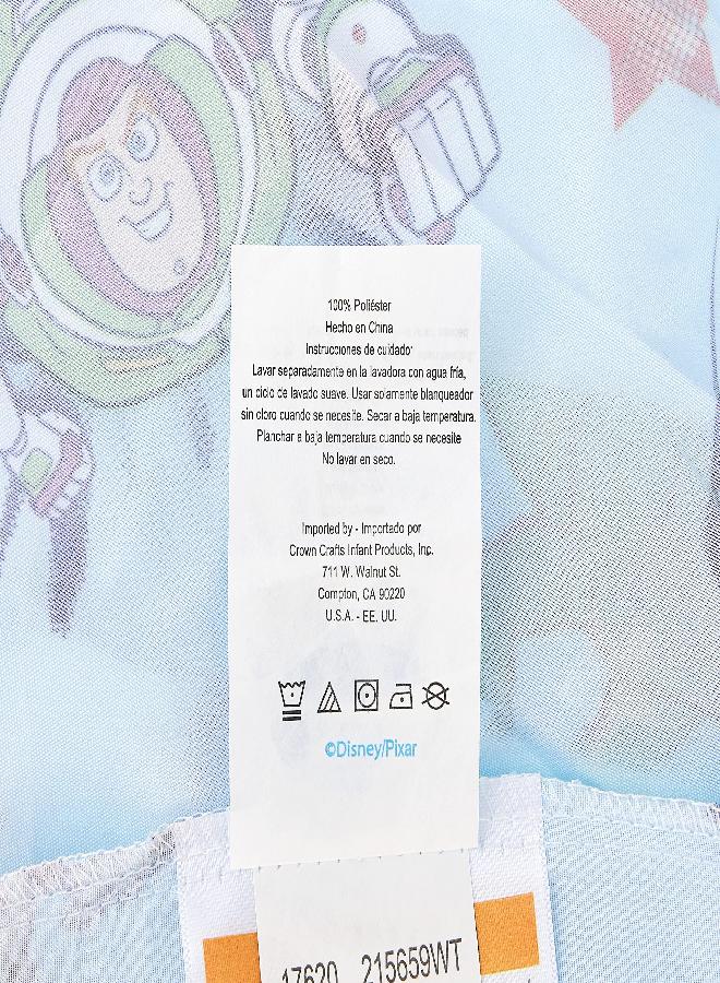 Disney Toy Story Power Up 2 Pack Fitted Sheet and Pillowcase Toddler Sheet Set, Blue/Green