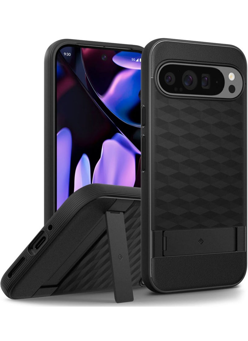 Caseology - Parallax Kickstand for Google Pixel 9 Pro XL Case Cover [Built-in Kick Stand] Military Grade - Black - Image 1