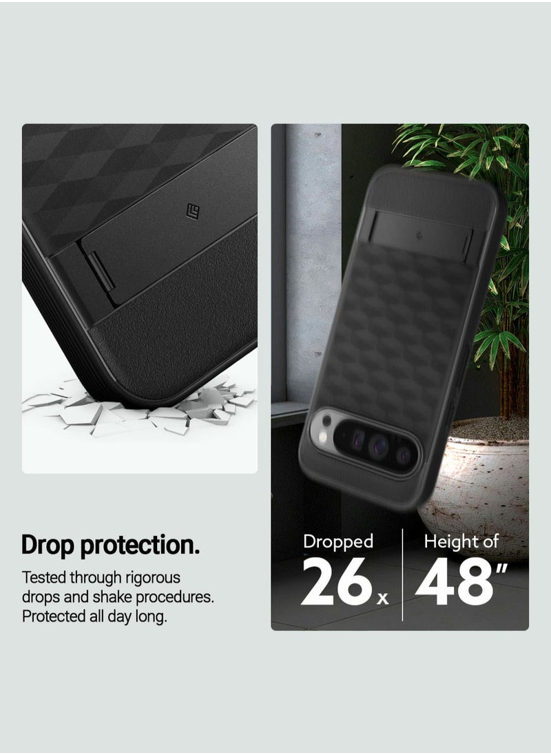 Caseology - Parallax Kickstand for Google Pixel 9 Pro XL Case Cover [Built-in Kick Stand] Military Grade - Black - Image 1