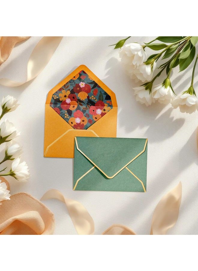 Prims & Flourish Gift Card Envelopes - 60-Count Mini Envelopes with Gold Foil Border, Lined Bulk Business Card Envelopes, 6 Colors, 4 x 2.7 Inches - Image 2