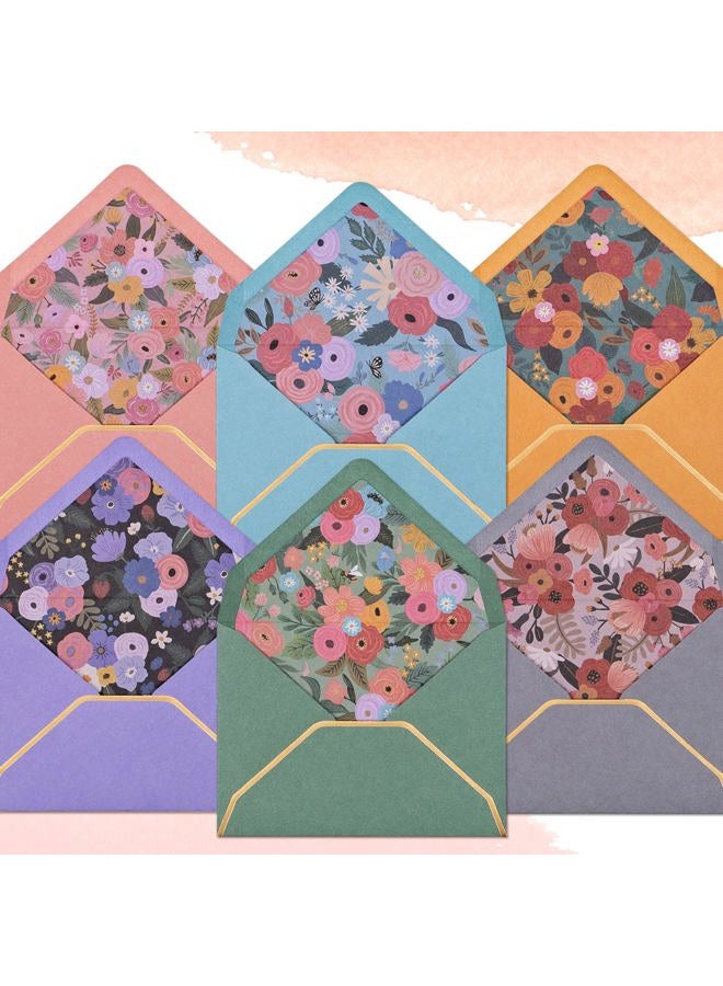 Prims & Flourish Gift Card Envelopes - 60-Count Mini Envelopes with Gold Foil Border, Lined Bulk Business Card Envelopes, 6 Colors, 4 x 2.7 Inches - Image 5