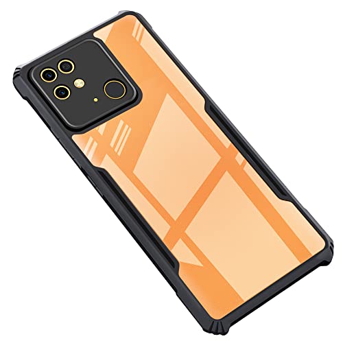 CEDO Backcover for Redmi 10 Power / 10C / Redmi 10 (4G) | Camera Protection Shockproof Bumper-Edge | Acrylic Crystal Clear 360 Degree Protection TPU+PC | Transparent Eagle Back Case Cover (Black) - Image 1