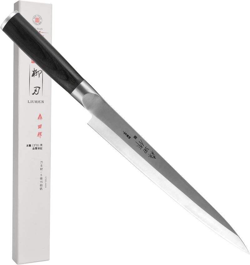 Sumteene Sushi Knife 9.5 inch(240mm), Sashimi Knife with High Carbon Stainless Steel Blade and Ergonomic Handle for Cutting Sushi & Sashimi, Fish Filleting - Image 1